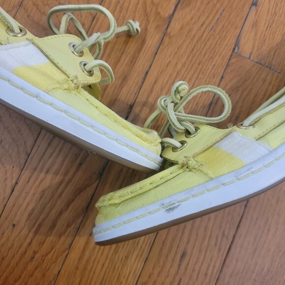 Coach Rainey Size 7 boat shoes in neon yellow, used with light wear - Picture 9 of 9